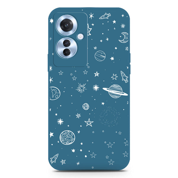 Stardust Dreams Design Soft Phone Case - Silica Gel Case - Blue - Oppo Reno 11F 5G