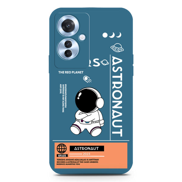 Astronaut Series Design Soft Phone Case - Silica Gel Case - Blue - Oppo Reno 11F 5G