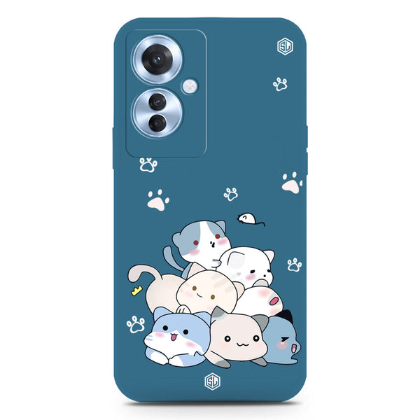 Cute Design Soft Phone Case - Silica Gel Case - Blue - Oppo Reno 11F 5G