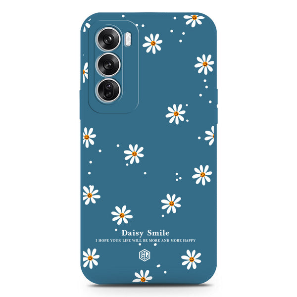 Daisy Smile Design Soft Phone Case - Silica Gel Case - Blue - Oppo Reno 12