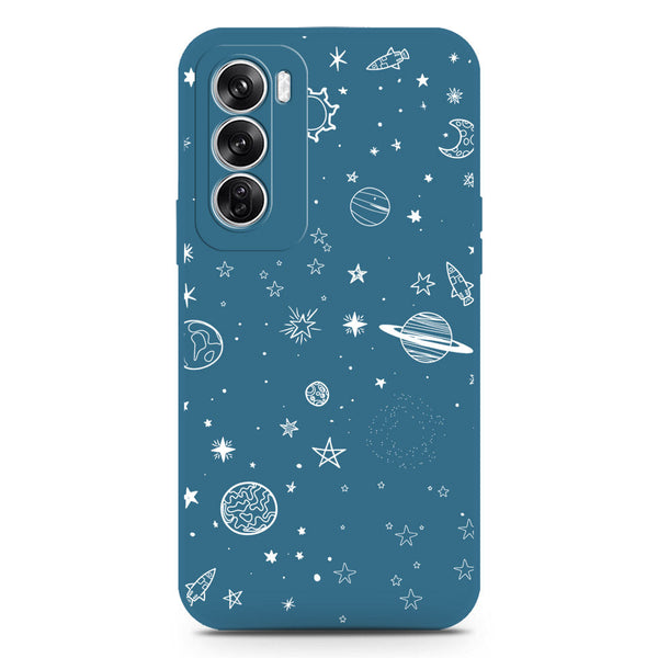 Stardust Dreams Design Soft Phone Case - Silica Gel Case - Blue - Oppo Reno 12