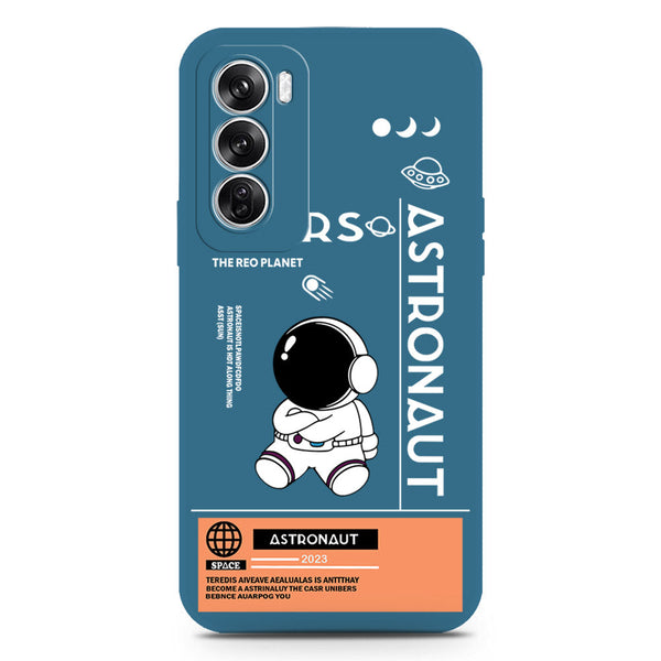 Astronaut Series Design Soft Phone Case - Silica Gel Case - Blue - Oppo Reno 12