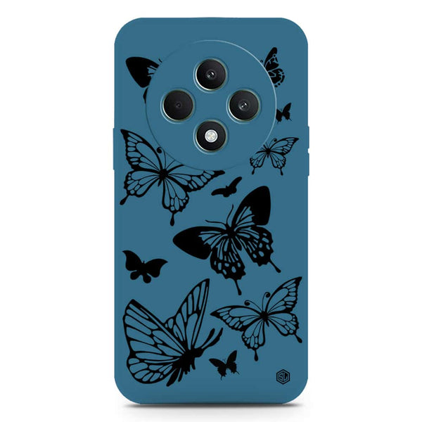 Cute Butterfly Design Soft Phone Case - Silica Gel Case - Blue - Oppo F27