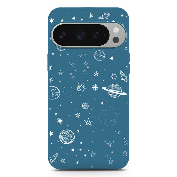 Stardust Dreams Design Soft Phone Case - Silica Gel Case - Blue - Google Pixel 9 Pro XL