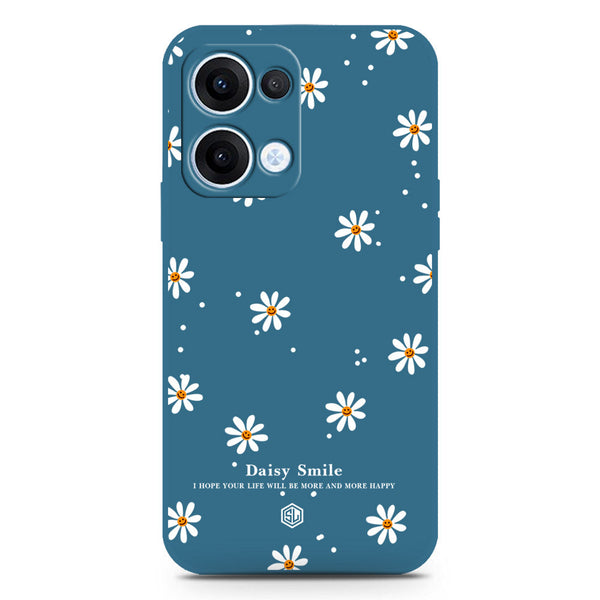 Daisy Smile Design Soft Phone Case - Silica Gel Case - Blue - Oppo Reno 13