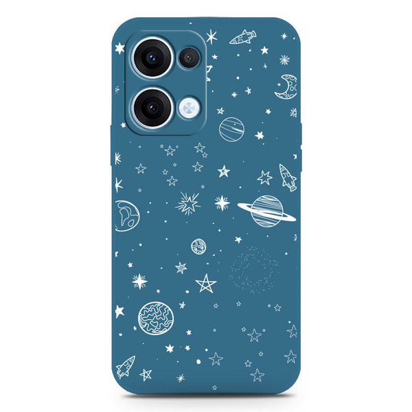 Stardust Dreams Design Soft Phone Case - Silica Gel Case - Blue - Oppo Reno 13