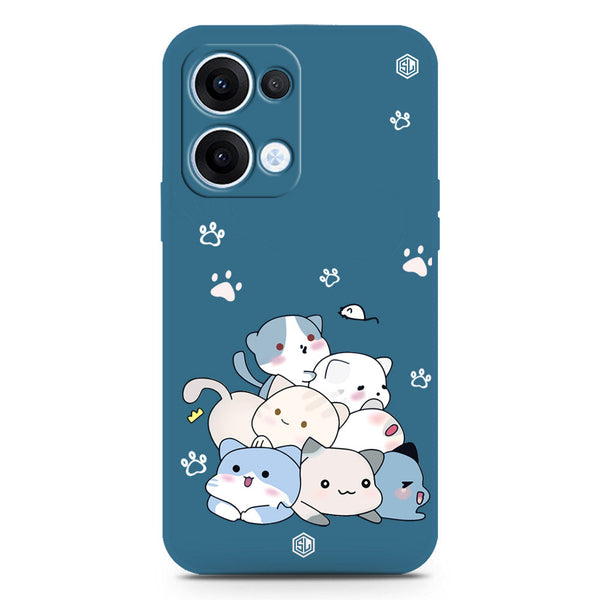 Cute Design Soft Phone Case - Silica Gel Case - Blue - Oppo Reno 13