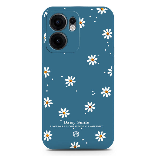 Daisy Smile Design Soft Phone Case - Silica Gel Case - Blue - Oppo Reno 13F 4G