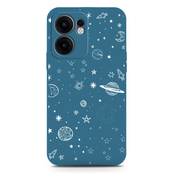 Stardust Dreams Design Soft Phone Case - Silica Gel Case - Blue - Oppo Reno 13F 4G
