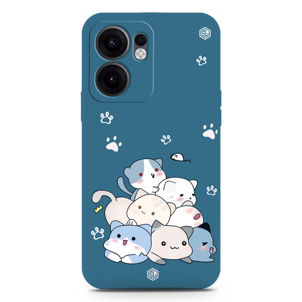 Cute Design Soft Phone Case - Silica Gel Case - Blue - Oppo Reno 13F 4G