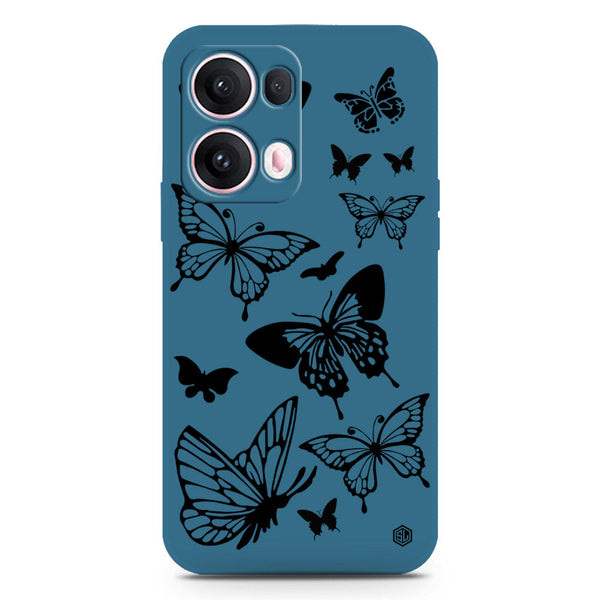 Cute Butterfly Design Soft Phone Case - Silica Gel Case - Blue - Oppo Reno 13 Pro