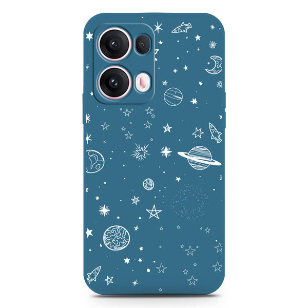 Stardust Dreams Design Soft Phone Case - Silica Gel Case - Blue - Oppo Reno 13 Pro