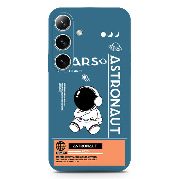 Astronaut Series Design Soft Phone Case - Silica Gel Case - Blue - Samsung Galaxy S25