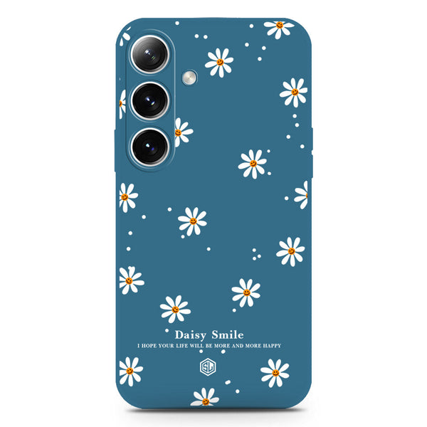 Daisy Smile Design Soft Phone Case - Silica Gel Case - Blue - Samsung Galaxy S25 Plus