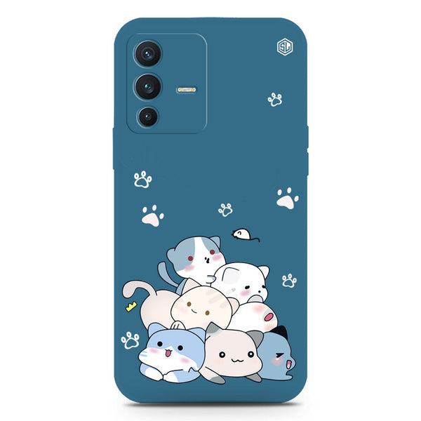 Cute Design Soft Phone Case - Blue - Vivo V23 5G