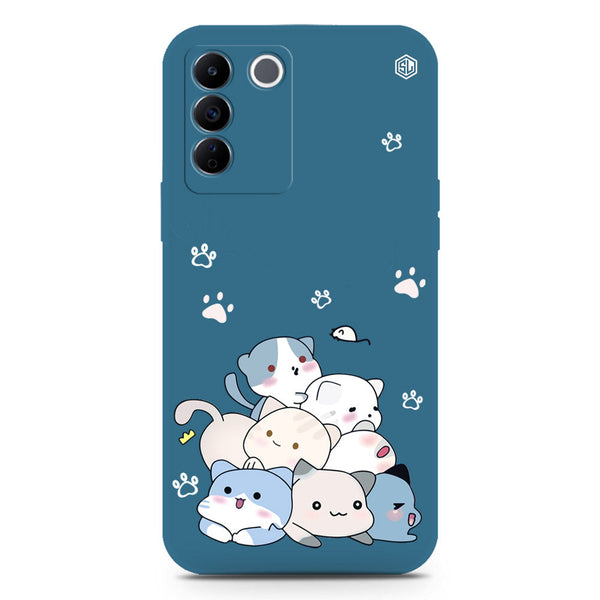 Cute Design Soft Phone Case - Blue - Vivo V27e
