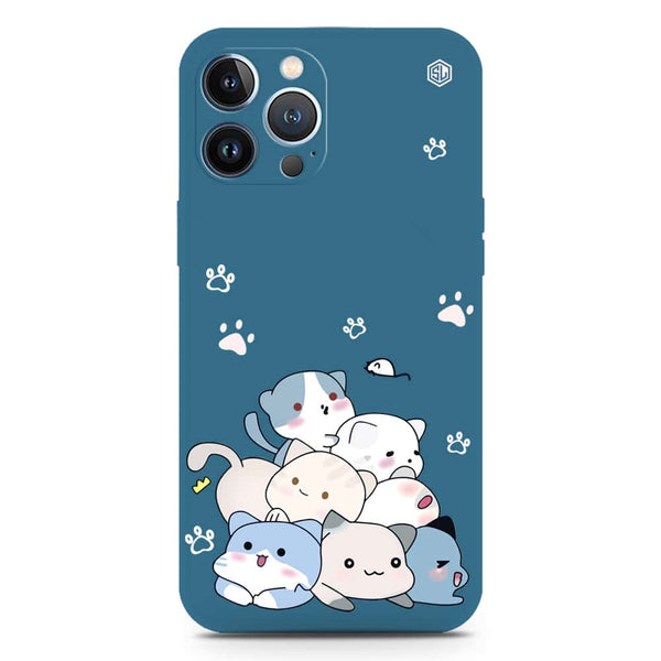Cute Design Soft Phone Case - Silica Gel Case - Blue - iPhone 13 Pro