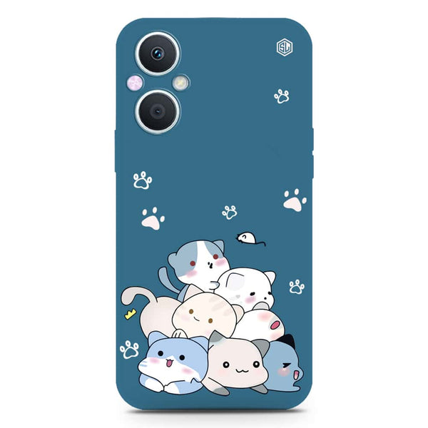 Cute Design Soft Phone Case - Silica Gel Case - Blue - Oppo Reno 5 Pro 5G