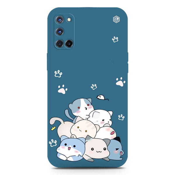 Cute Design Soft Phone Case - Silica Gel Case - Blue - Oppo Reno 4F