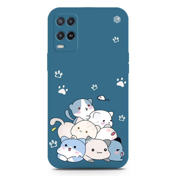 Cute Design Soft Phone Case - Silica Gel Case - Blue - Oppo Reno4 Lite