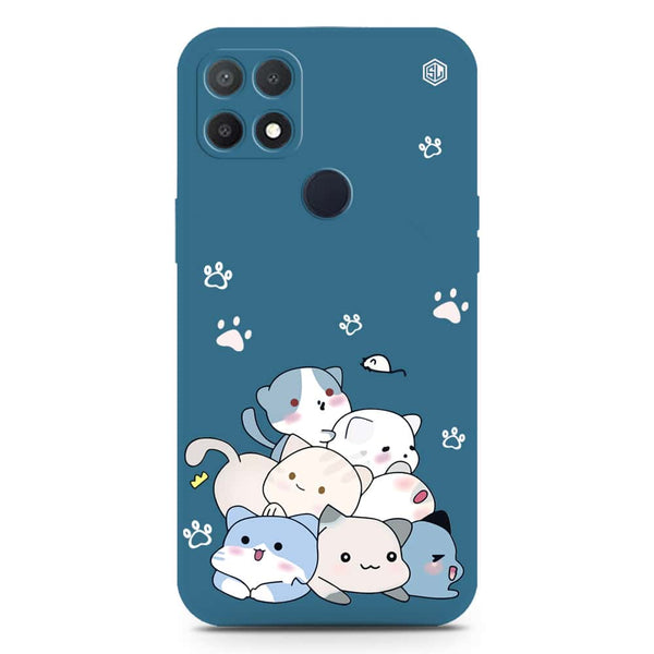 Cute Design Soft Phone Case - Silica Gel Case - Blue - Oppo F17 Pro