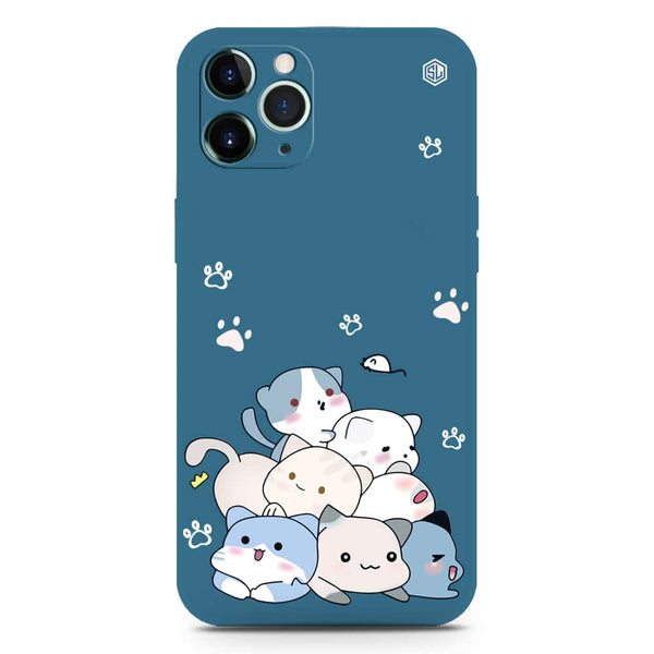 Cute Design Soft Phone Case - Silica Gel Case - Blue - iPhone 11 Pro