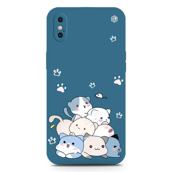Cute Design Soft Phone Case - Silica Gel Case - Blue - iPhone XS / X