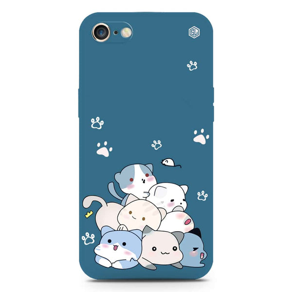 Cute Design Soft Phone Case - Silica Gel Case - Blue - iPhone 8 / 7