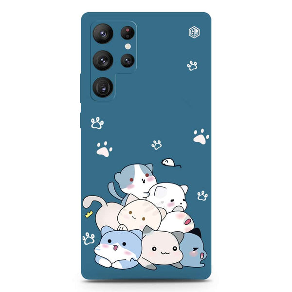 Cute Design Soft Phone Case - Silica Gel Case - Blue - Samsung Galaxy S22 Ultra 5G
