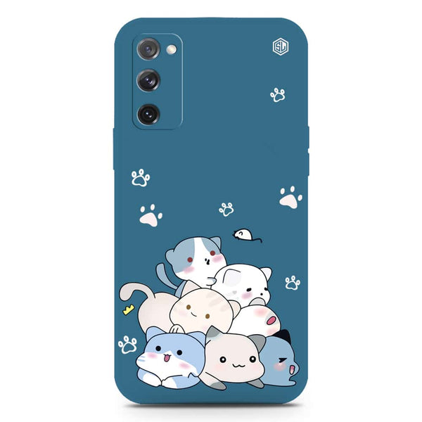 Cute Design Soft Phone Case - Silica Gel Case - Blue - Samsung Galaxy S20 FE