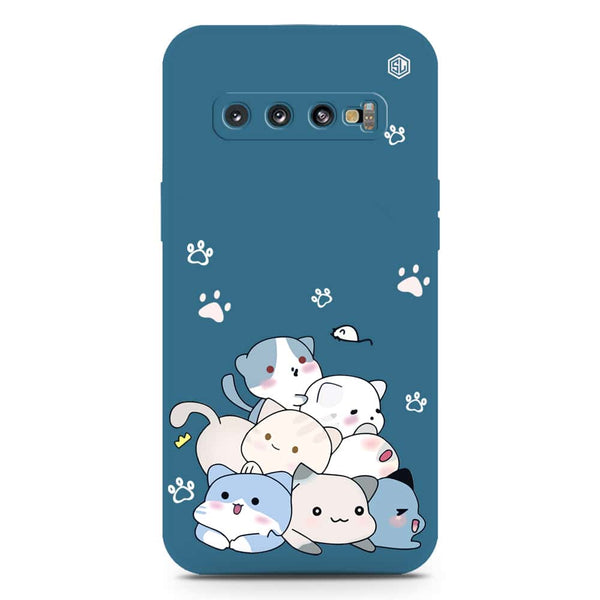 Cute Design Soft Phone Case - Silica Gel Case - Blue - Samsung Galaxy S10