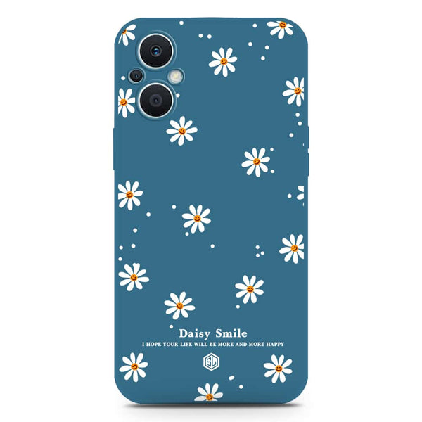 Daisy Smile Design Soft Phone Case - Silica Gel Case - Blue - Oppo Reno 7 Lite