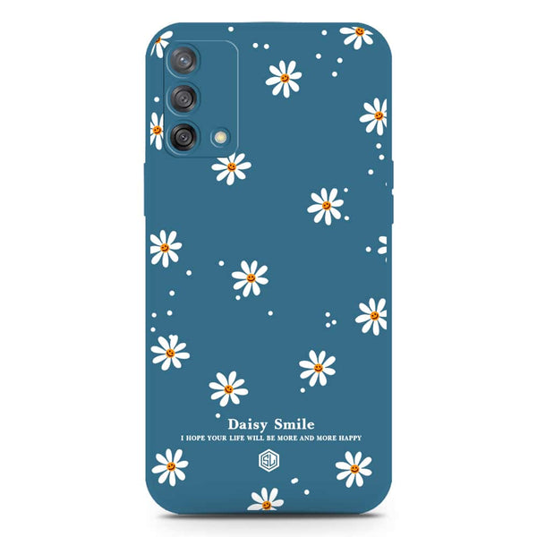 Daisy Smile Design Soft Phone Case - Silica Gel Case - Blue - Oppo Reno 6 Lite