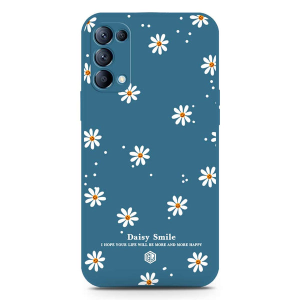 Daisy Smile Design Soft Phone Case - Silica Gel Case - Blue - Oppo Reno 5 Pro 5G