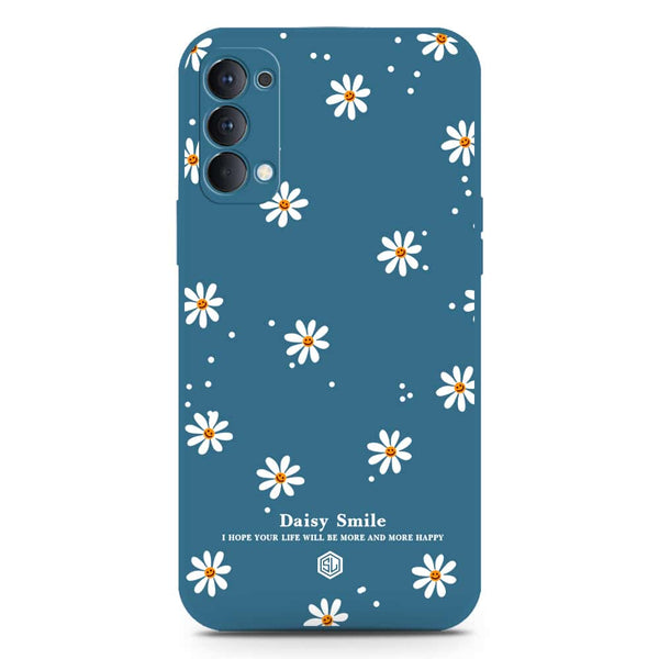 Daisy Smile Design Soft Phone Case - Silica Gel Case - Blue - Oppo Reno 4 Pro 5G