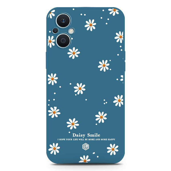 Daisy Smile Design Soft Phone Case - Silica Gel Case - Blue - Oppo F21 Pro 5G