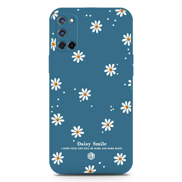 Daisy Smile Design Soft Phone Case - Silica Gel Case - Blue - Oppo A72