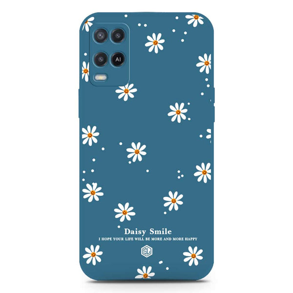 Daisy Smile Design Soft Phone Case - Silica Gel Case - Blue - Oppo A55 5G