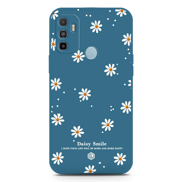 Daisy Smile Design Soft Phone Case - Silica Gel Case - Blue - Oppo A53s