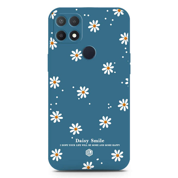 Daisy Smile Design Soft Phone Case - Silica Gel Case - Blue - Oppo A15