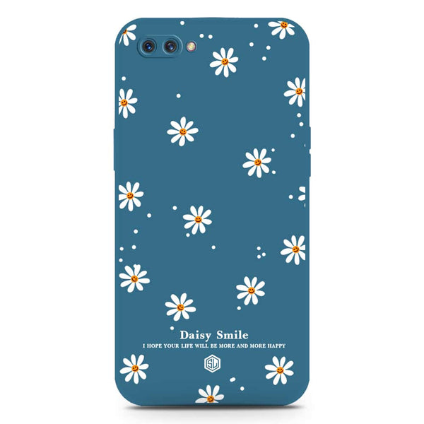 Daisy Smile Design Soft Phone Case - Silica Gel Case - Blue - Oppo A5