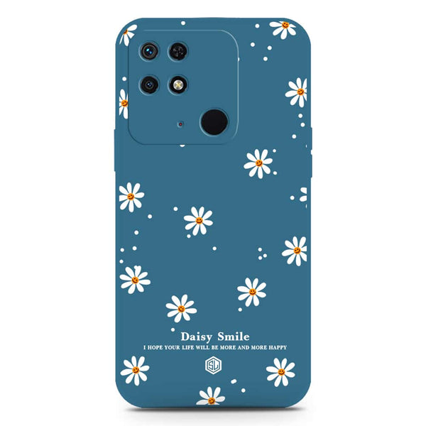 Daisy Smile Design Soft Phone Case - Silica Gel Case - Blue - Xiaomi Redmi 10C