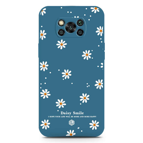 Daisy Smile Design Soft Phone Case - Silica Gel Case - Blue - Xiaomi Poco X3