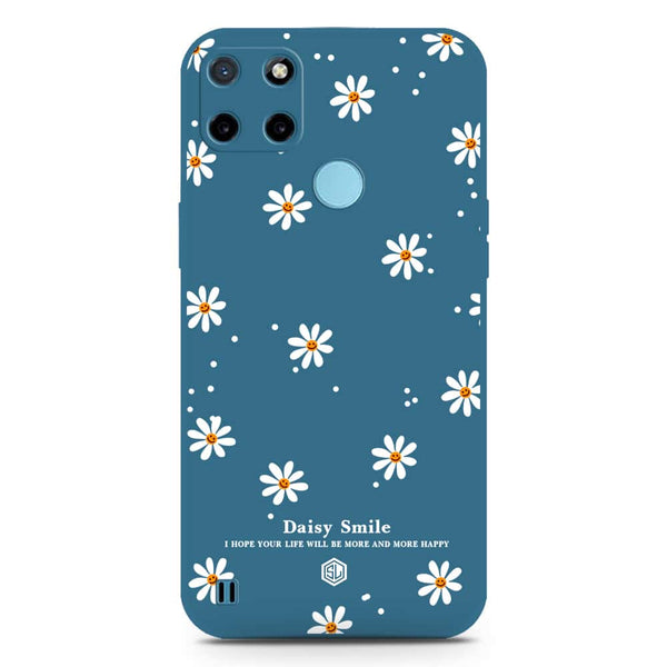 Daisy Smile Design Soft Phone Case - Silica Gel Case - Blue - Realme C21Y