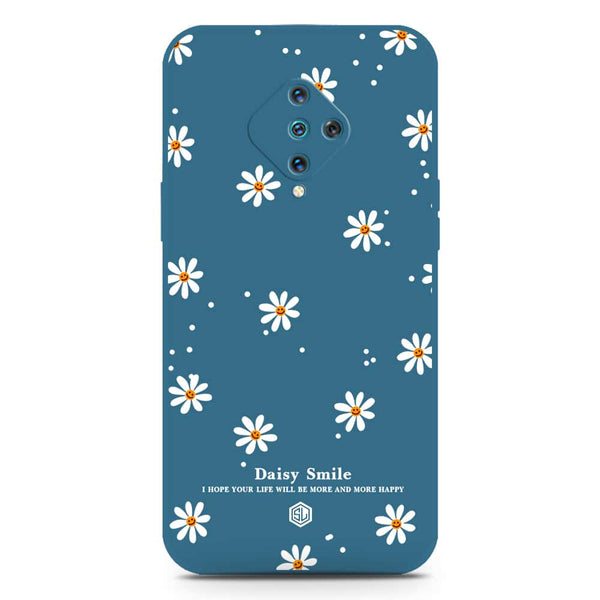 Daisy Smile Design Soft Phone Case - Silica Gel Case - Blue - Vivo Y51 (2020 September)