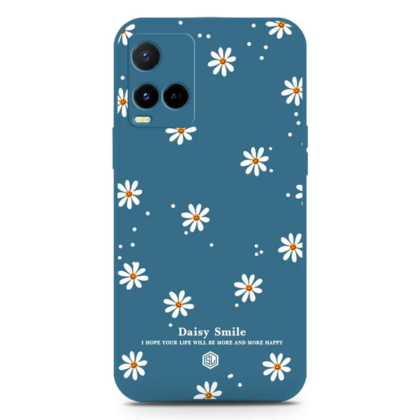 Daisy Smile Design Soft Phone Case - Silica Gel Case - Blue - Vivo Y33s