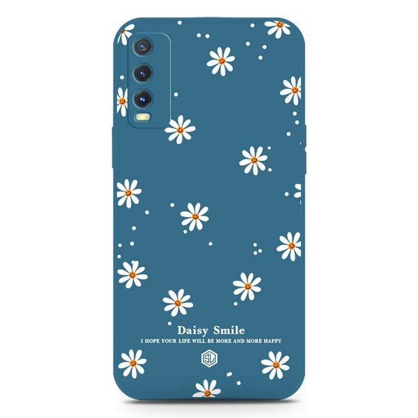 Daisy Smile Design Soft Phone Case - Silica Gel Case - Blue - Vivo Y20s