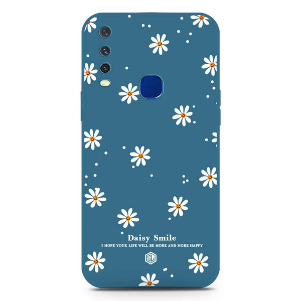 Daisy Smile Design Soft Phone Case - Silica Gel Case - Blue - Vivo Y17