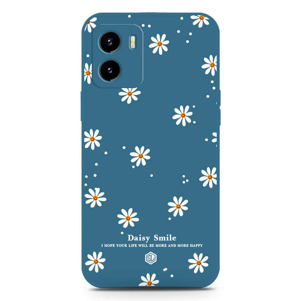 Daisy Smile Design Soft Phone Case - Silica Gel Case - Blue - Vivo Y10