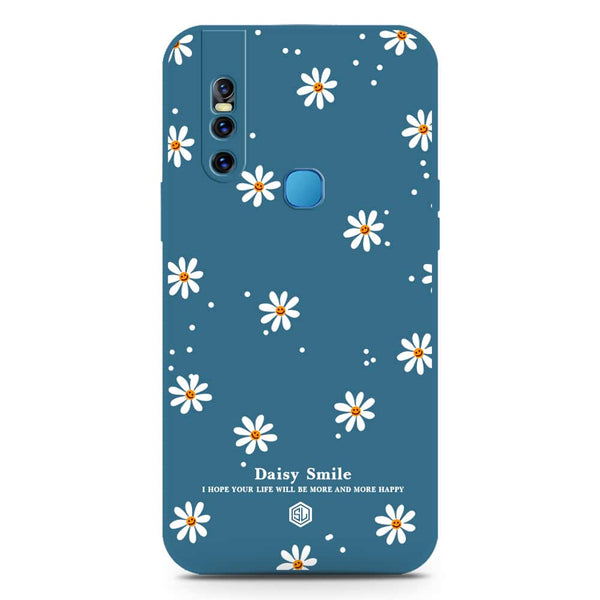 Daisy Smile Design Soft Phone Case - Silica Gel Case - Blue - Vivo V15